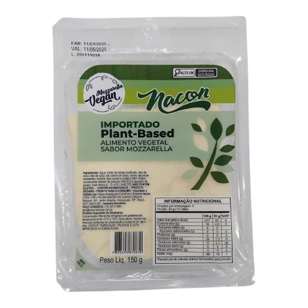 PLANT BASED MOZZARELA FATIAS 150GRS – 12UNI