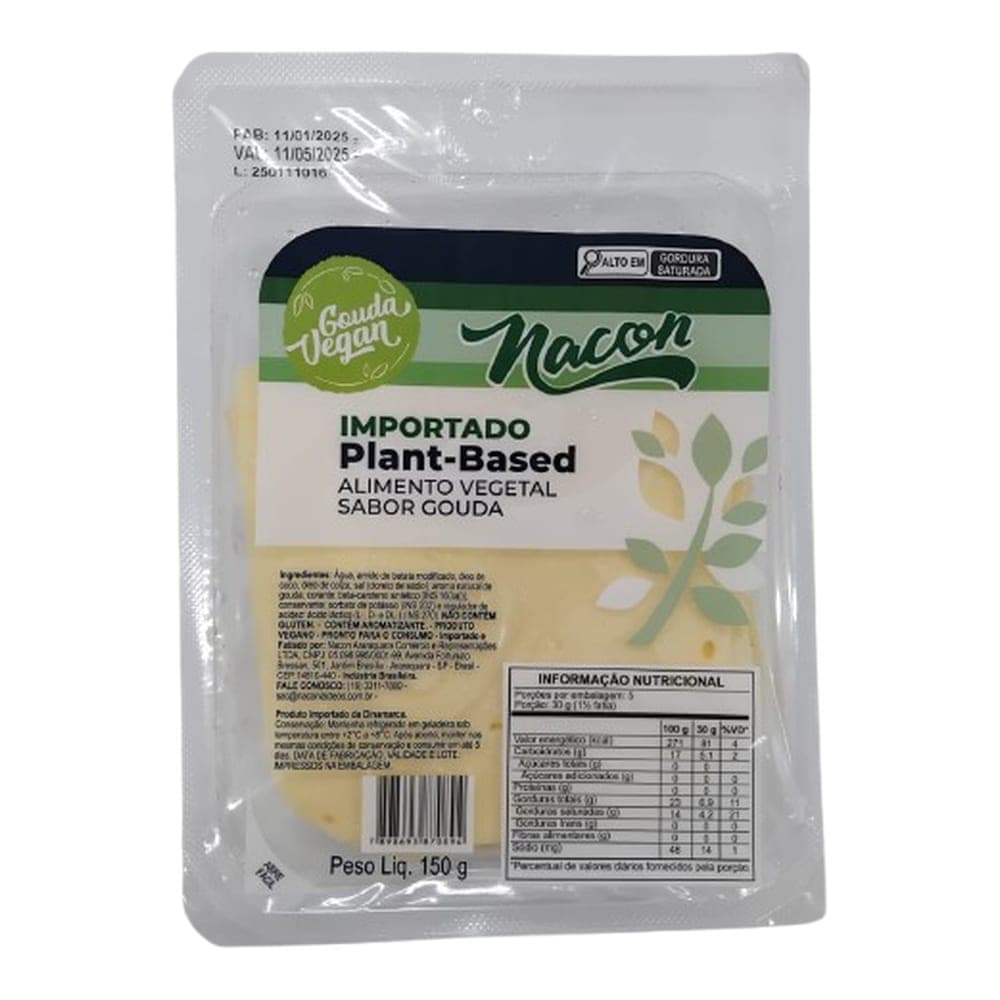 PLANT BASED GOUDA FATIAS 150GRS – 12UNI